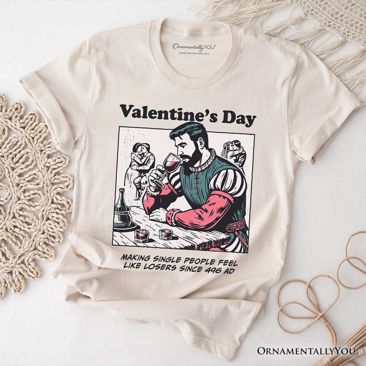 Single People Comic Loser Valentine T-Shirt, Funny Anti-Valentine Tee